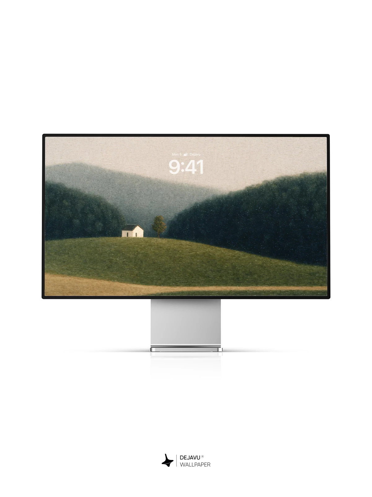 Serene Hillside Reflection Wallpaper 8K