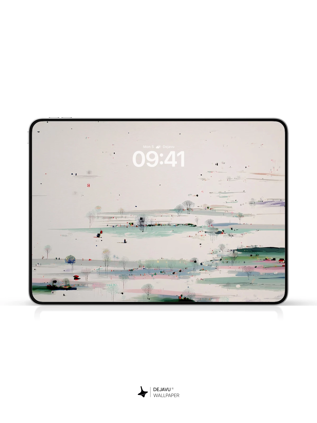 Wu Guanzhong Inspired Landscape Wallpaper 8K