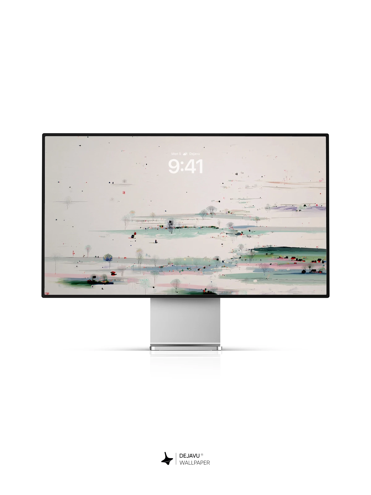 Wu Guanzhong Inspired Landscape Wallpaper 8K