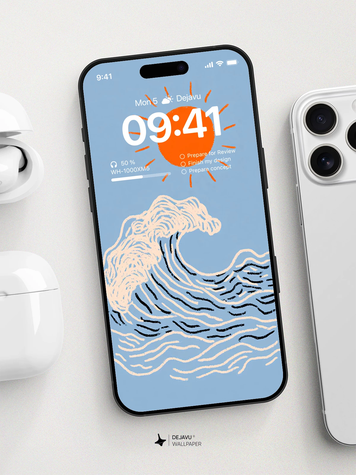 Wavy Sun Wallpaper 8K