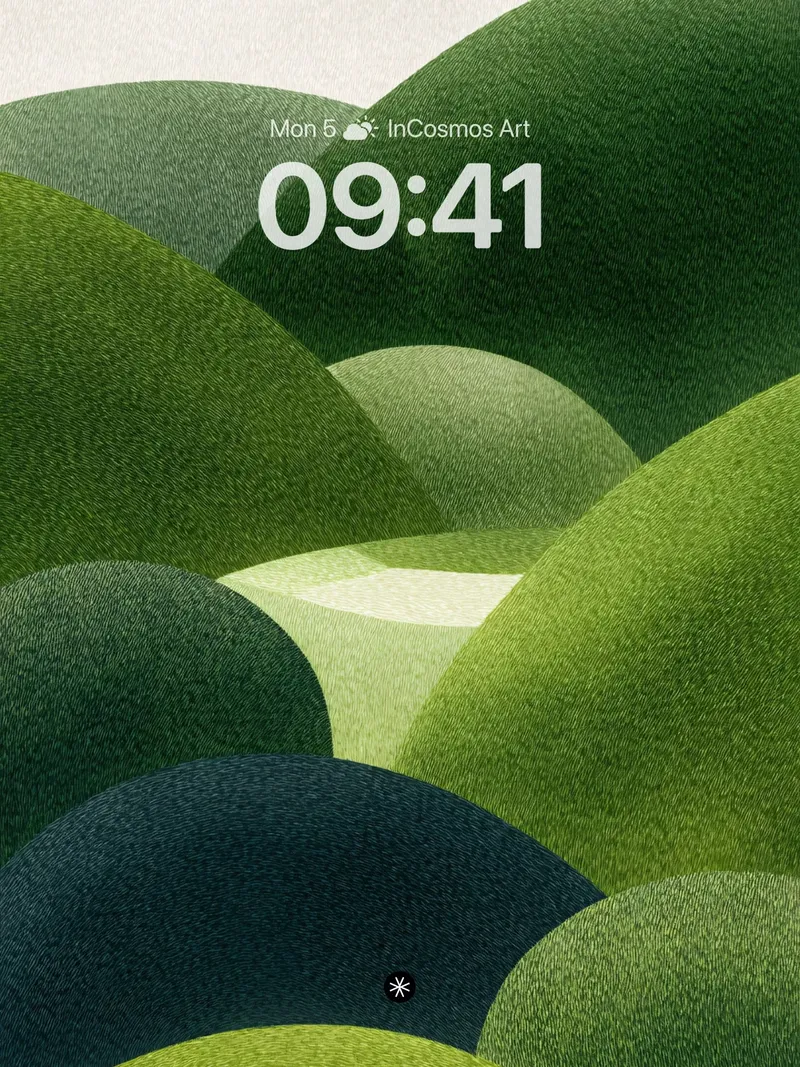 Serene Verdant Hills Wallpaper with Textured Layers