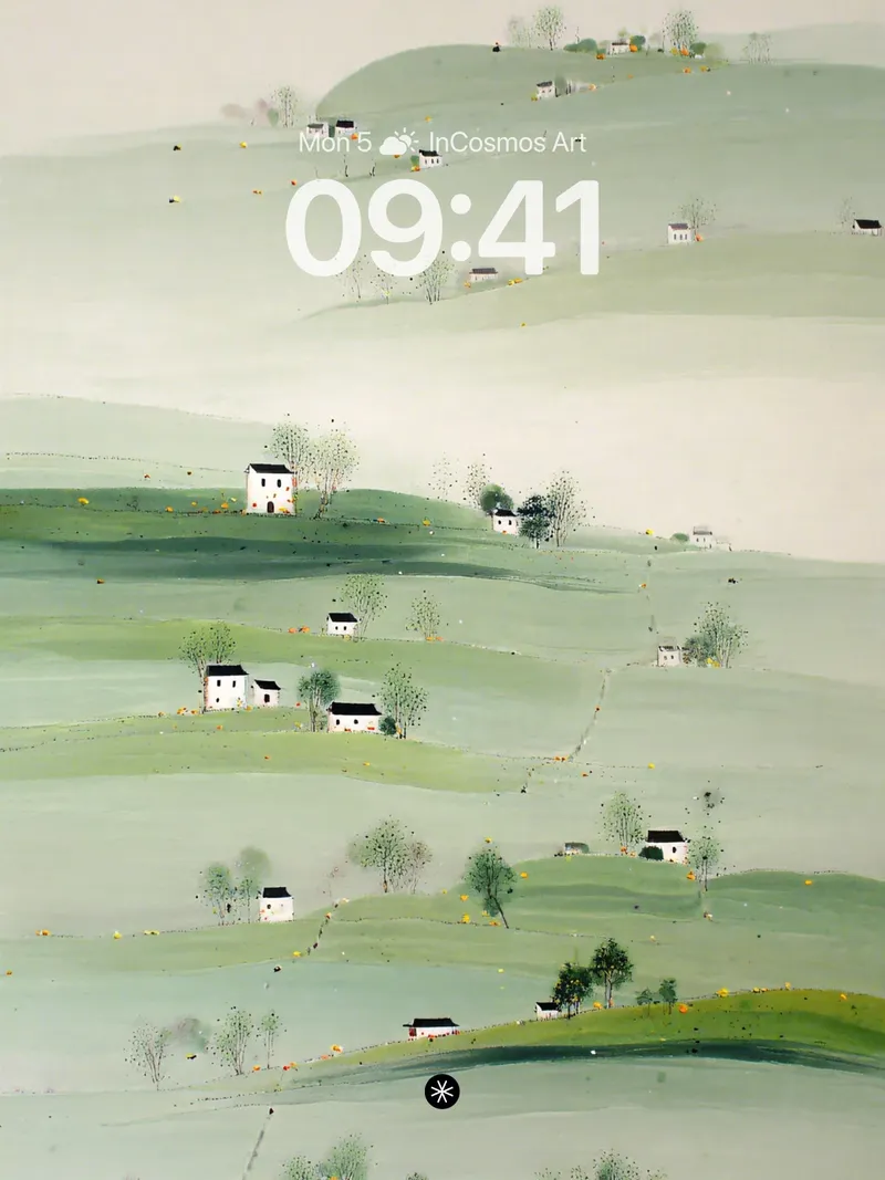 Serene Pastoral Wallpaper with Misty Hills