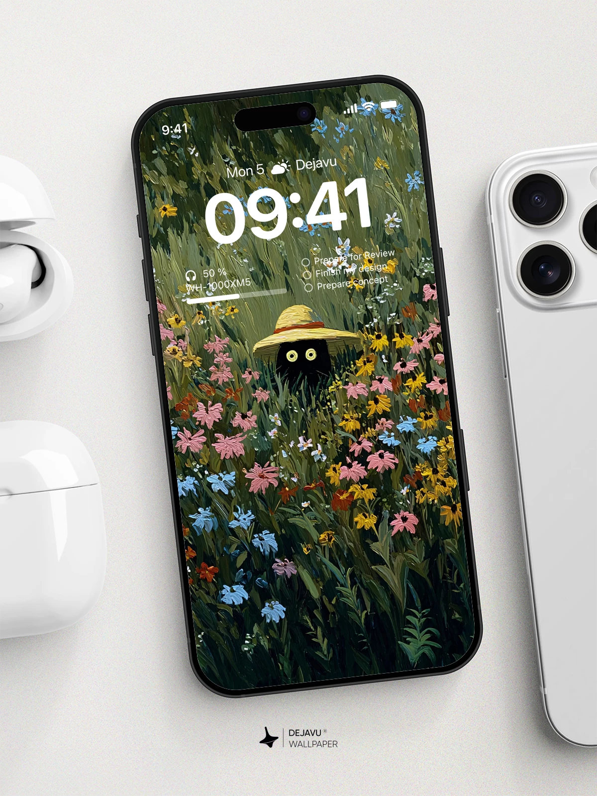 Whimsical Straw Hat Wallpaper 8K for iPhone and Android
