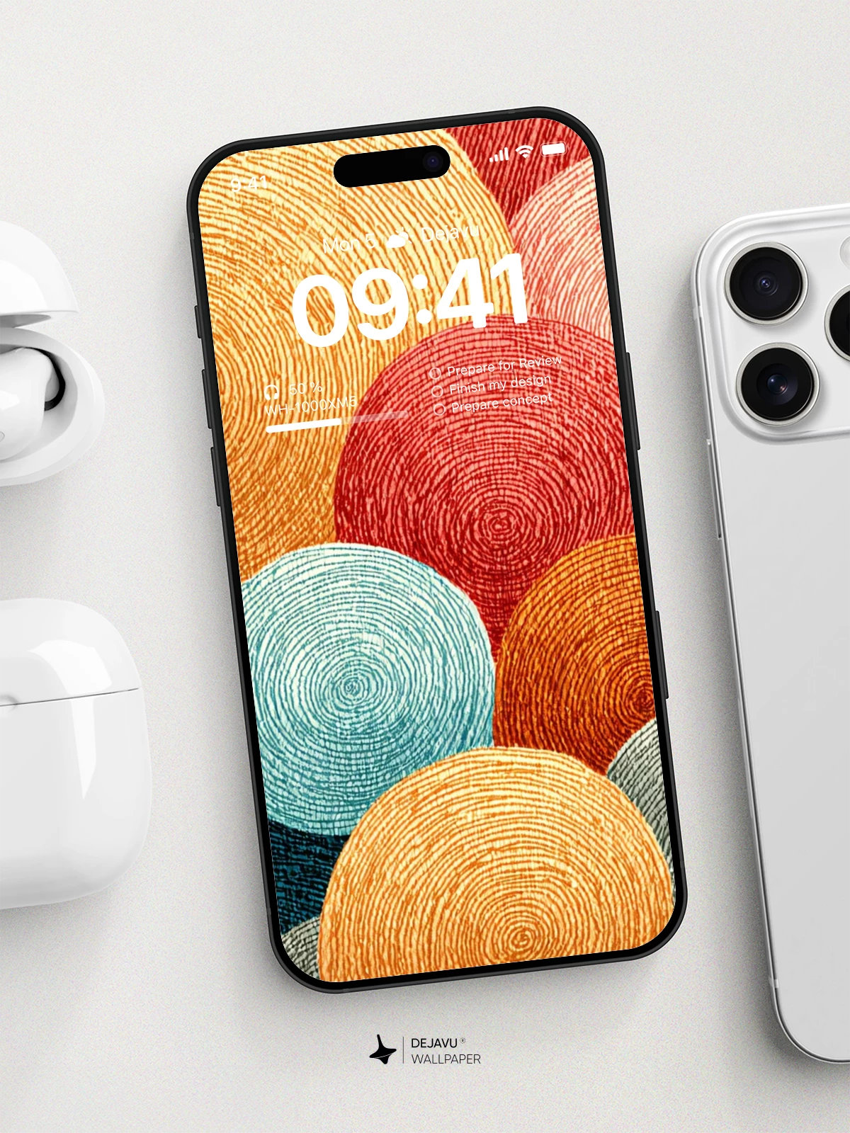 Woven Circles Abstract Wallpaper 8K