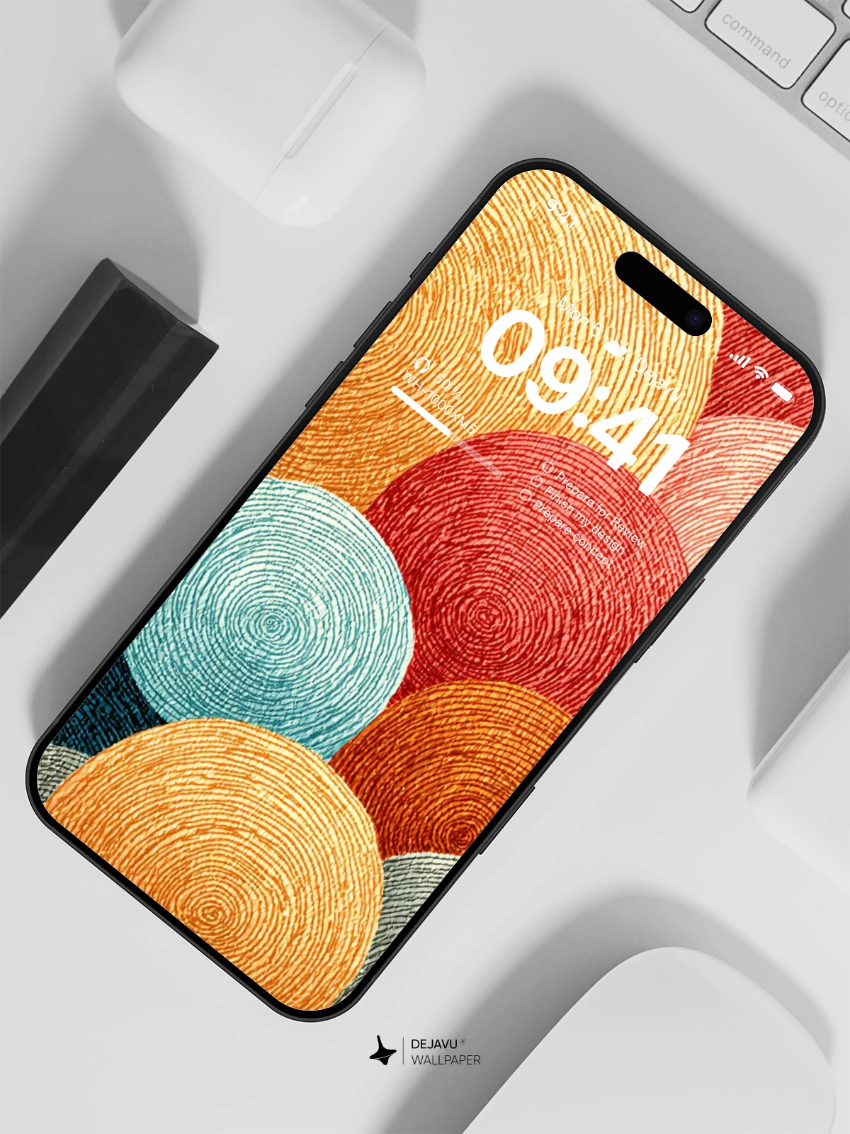 Woven Circles Abstract Wallpaper 8K