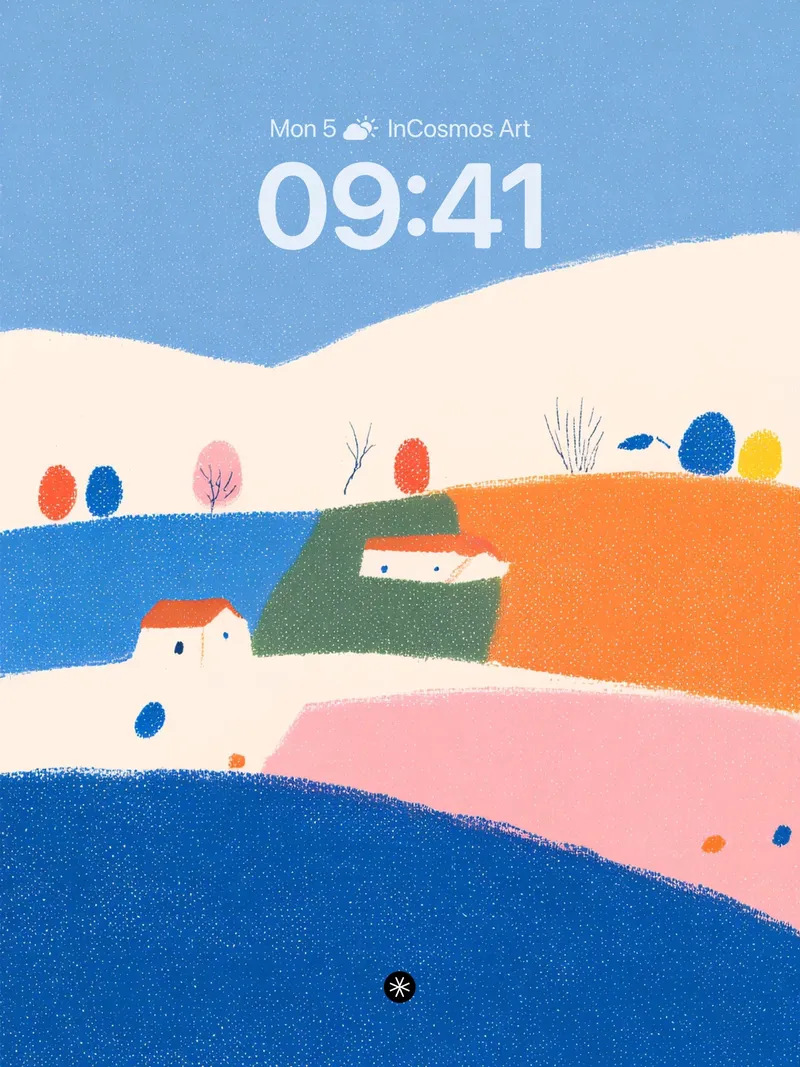 Serene Hillside Pastel Wallpaper for Autumn Days