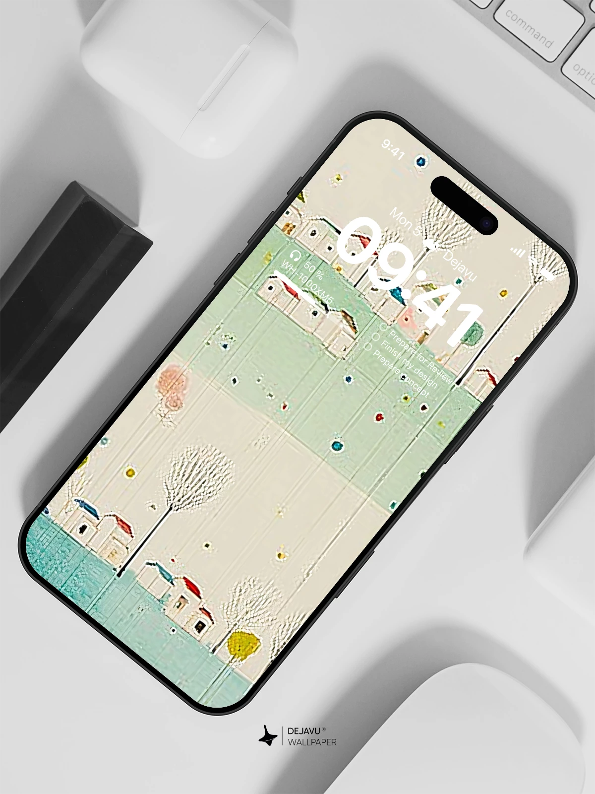 Whimsical Village Hillside Wallpaper 8K for iPhone & Android