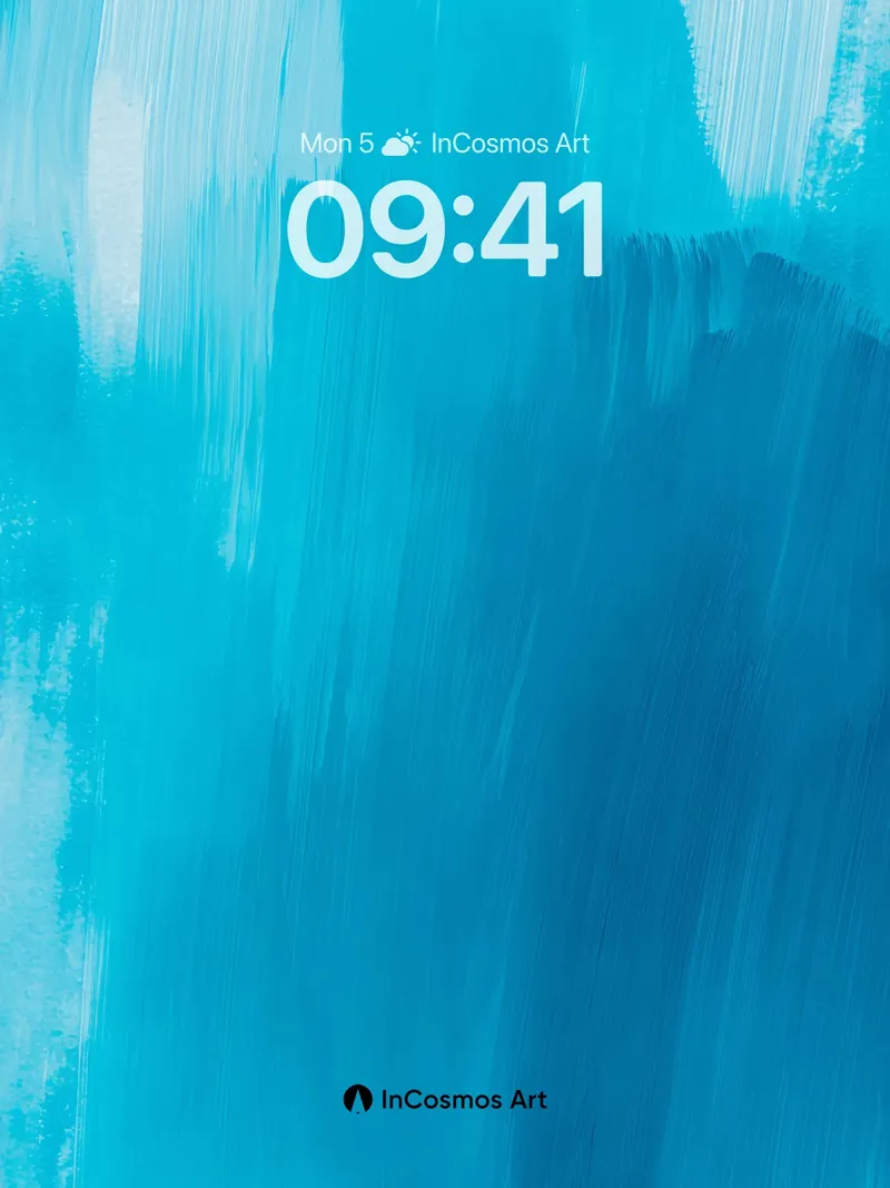 Serene Azure Brushstroke Wallpaper with Textured Depth