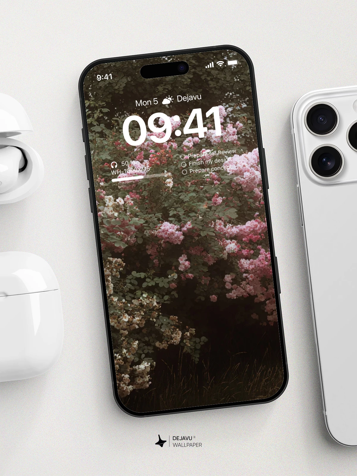 Vintage Pink Rose Bush Wallpaper 8K