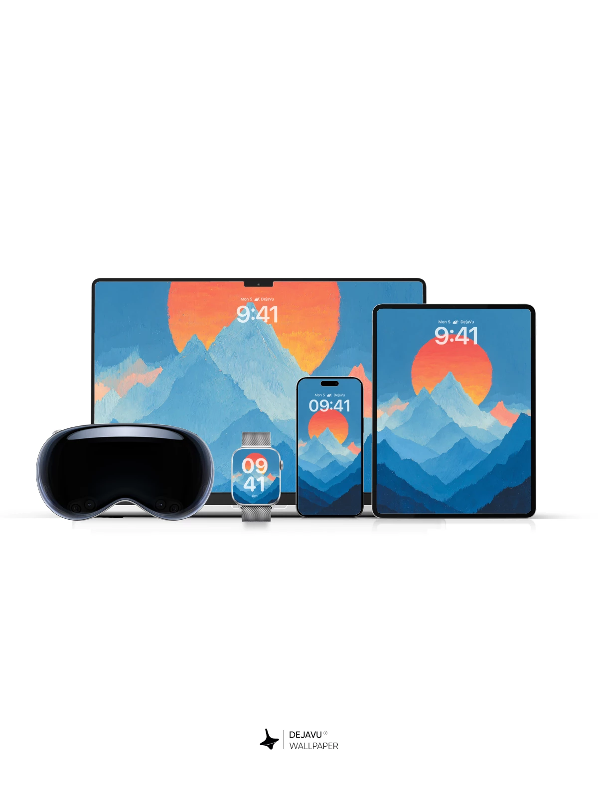 Mountain Sunset Gradient Wallpaper 8K for iPhone & Android