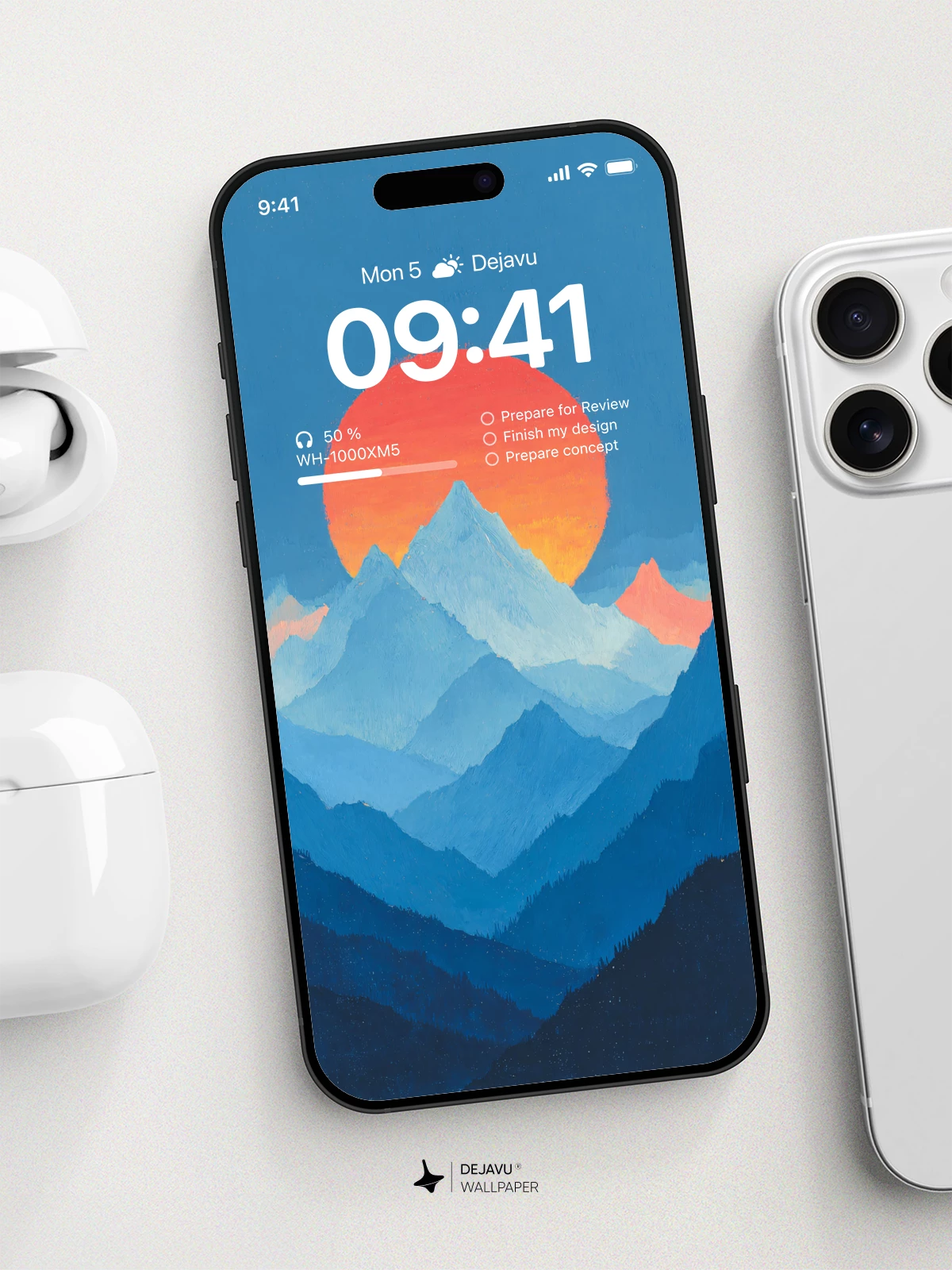 Mountain Sunset Gradient Wallpaper 8K for iPhone & Android