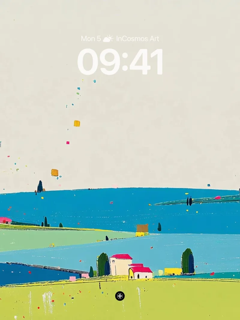 Whimsical Pastel Hills Wallpaper with Floating Balloons