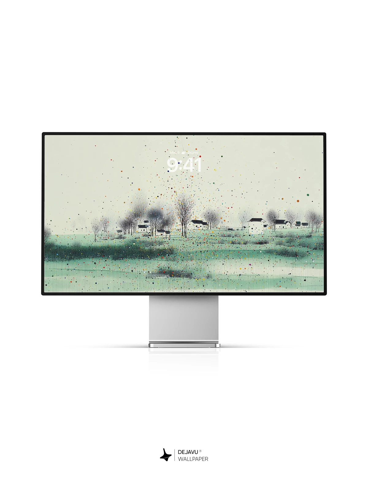 Wu Guanzhong Style Abstract Landscape Wallpaper 8K