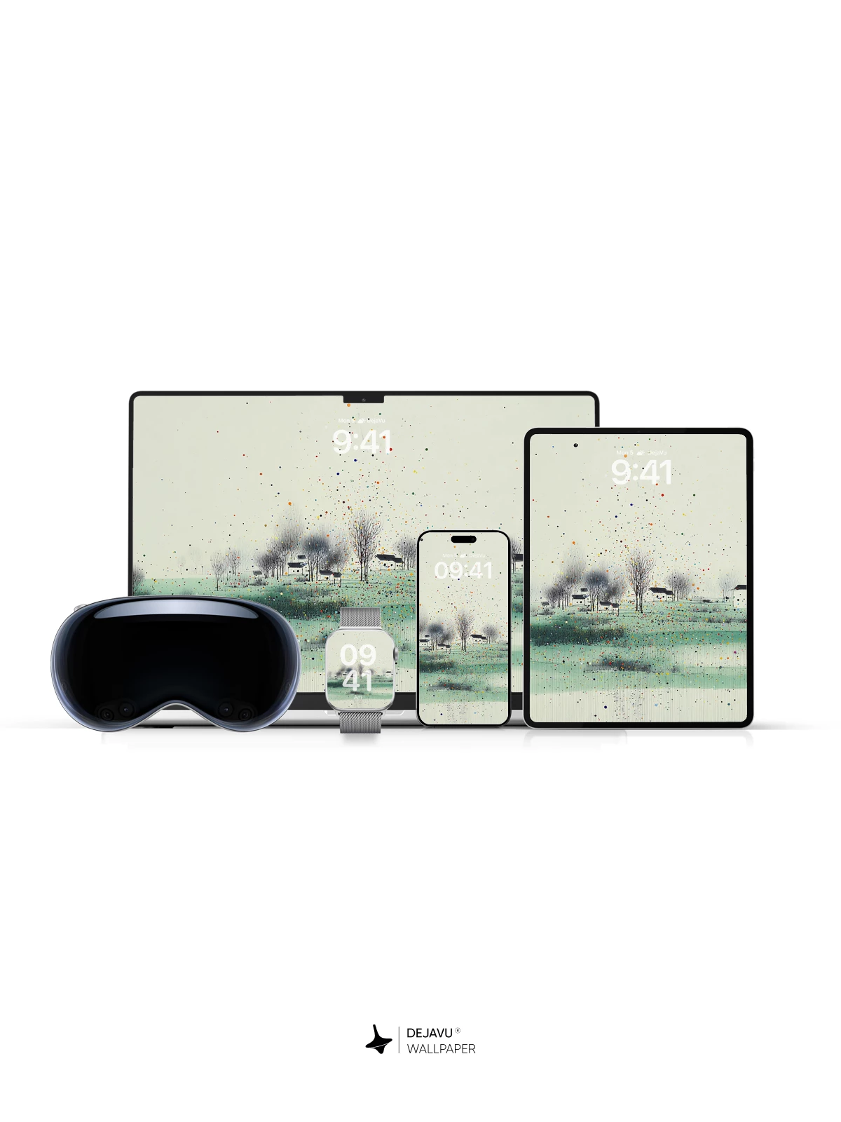 Wu Guanzhong Style Abstract Landscape Wallpaper 8K