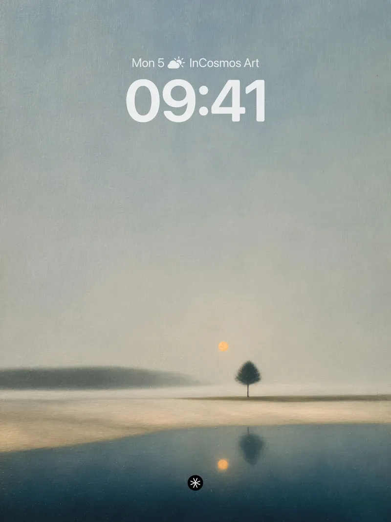 Serene Horizon Wallpaper with Solitary Reflection