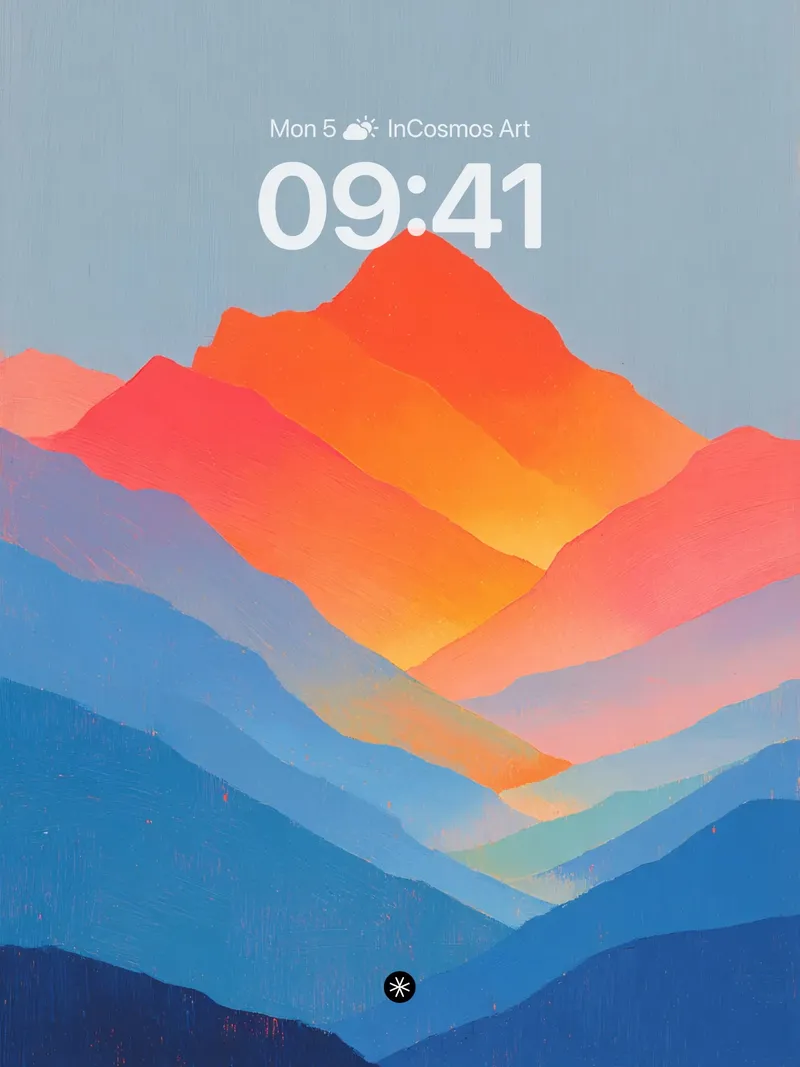 Amber Haze Mountain Wallpaper with Gradient Layers