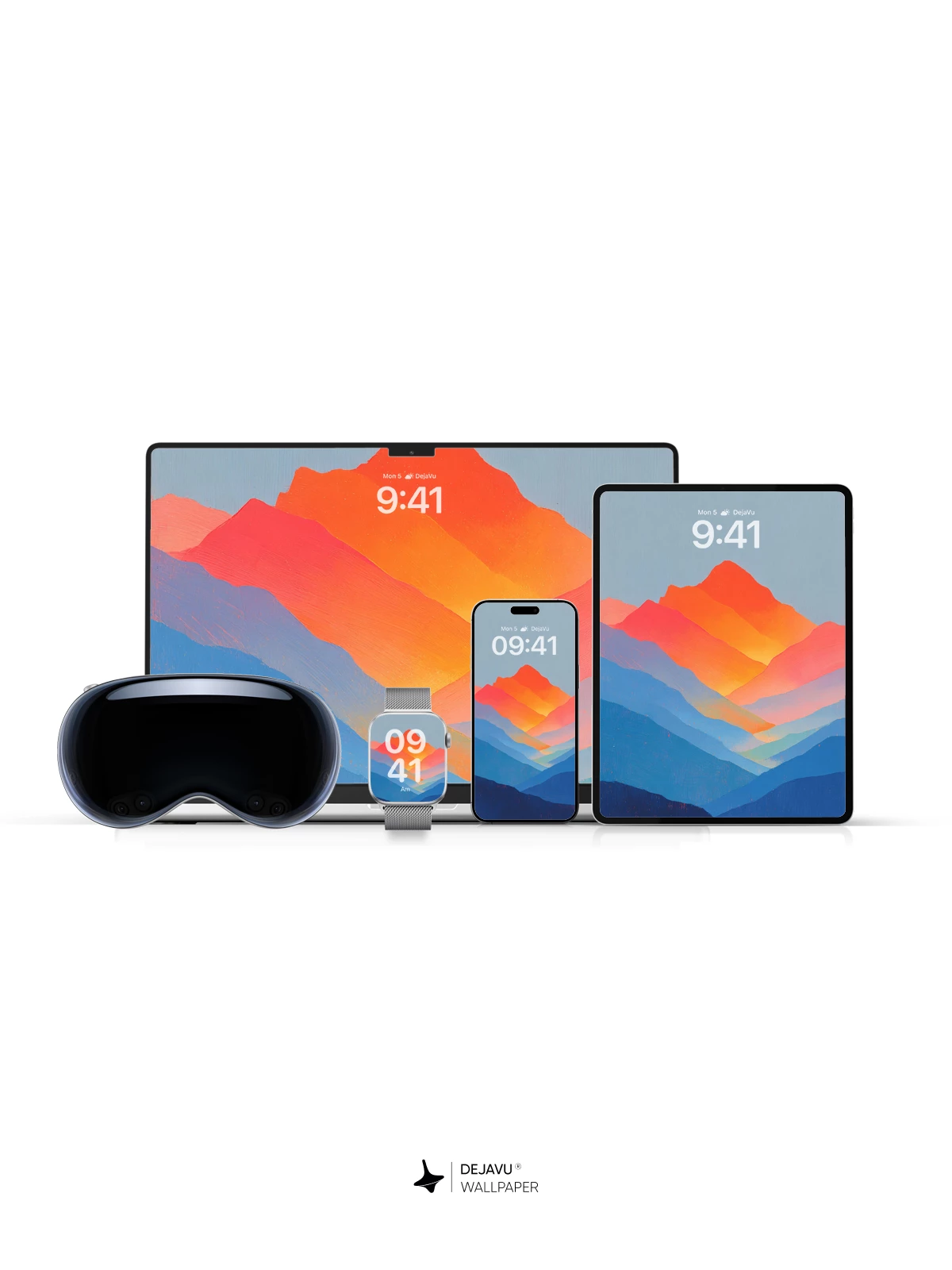 Gradient Mountain Silhouettes 8K Wallpaper for iPhone & Android
