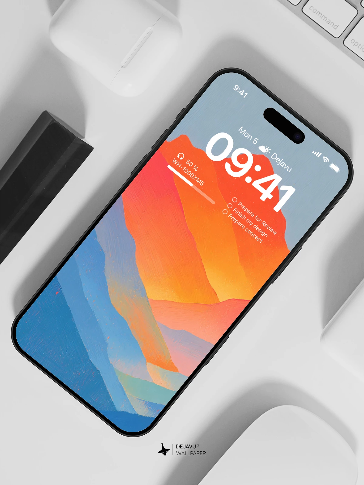 Gradient Mountain Silhouettes 8K Wallpaper for iPhone & Android
