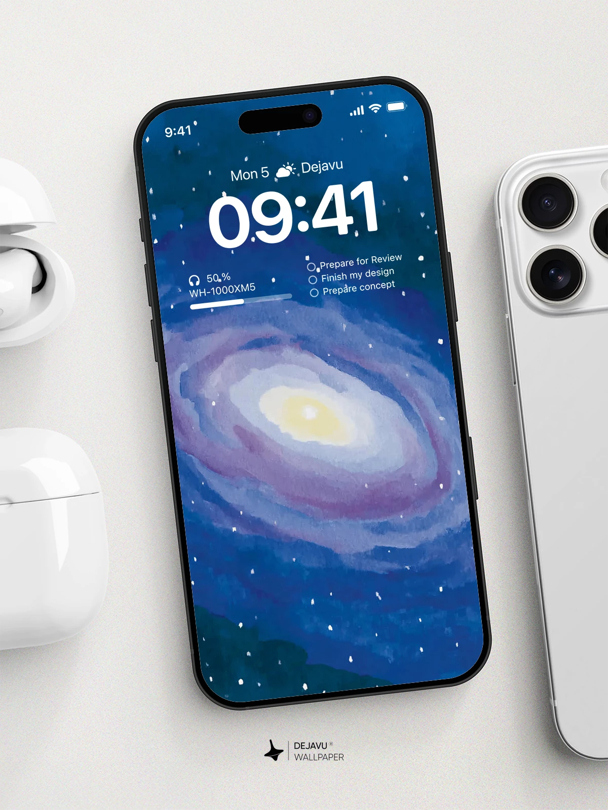 Watercolor Spiral Galaxy Wallpaper 8K for iPhone & Android