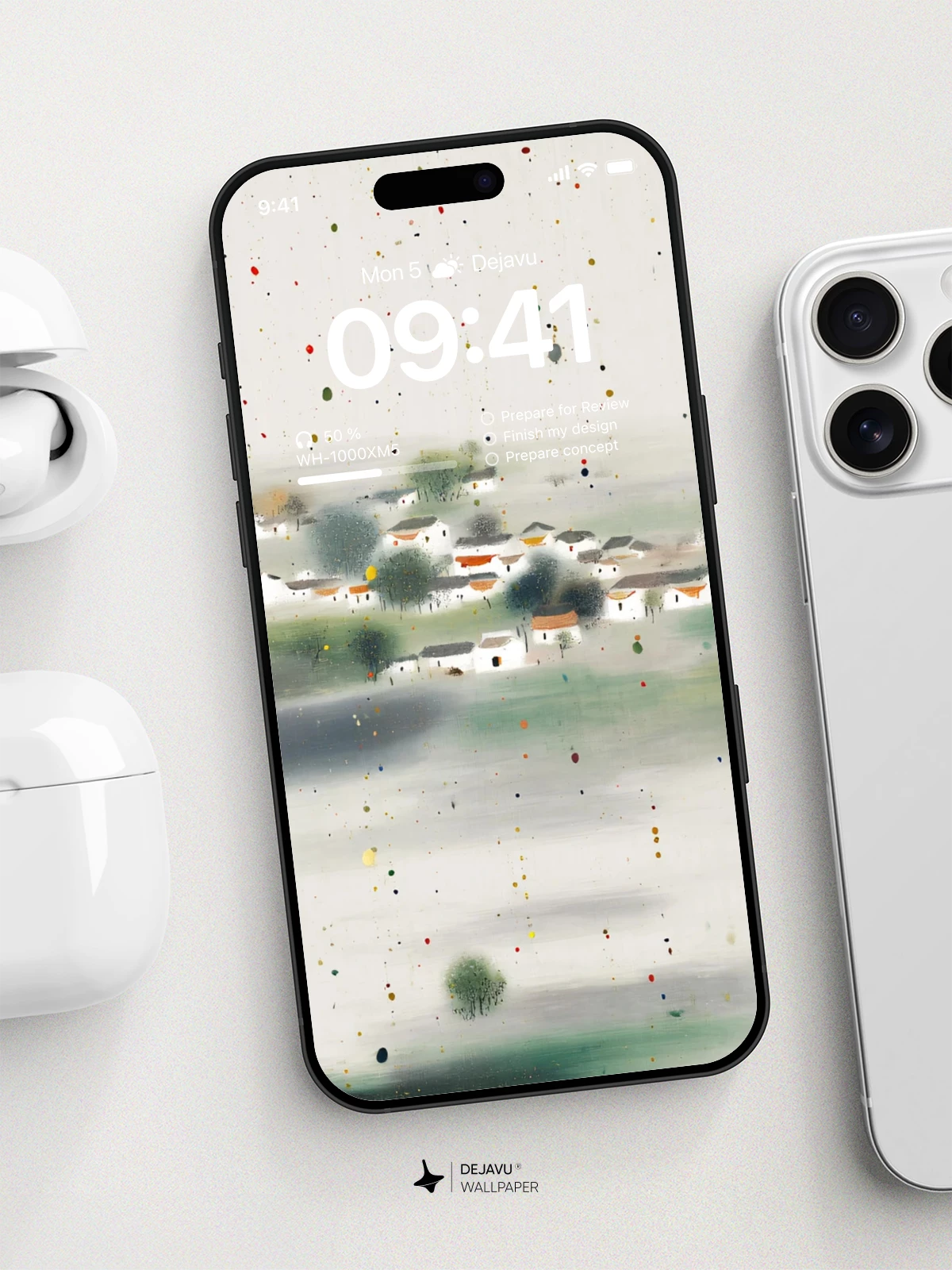 Watercolor Village 8K Wallpaper