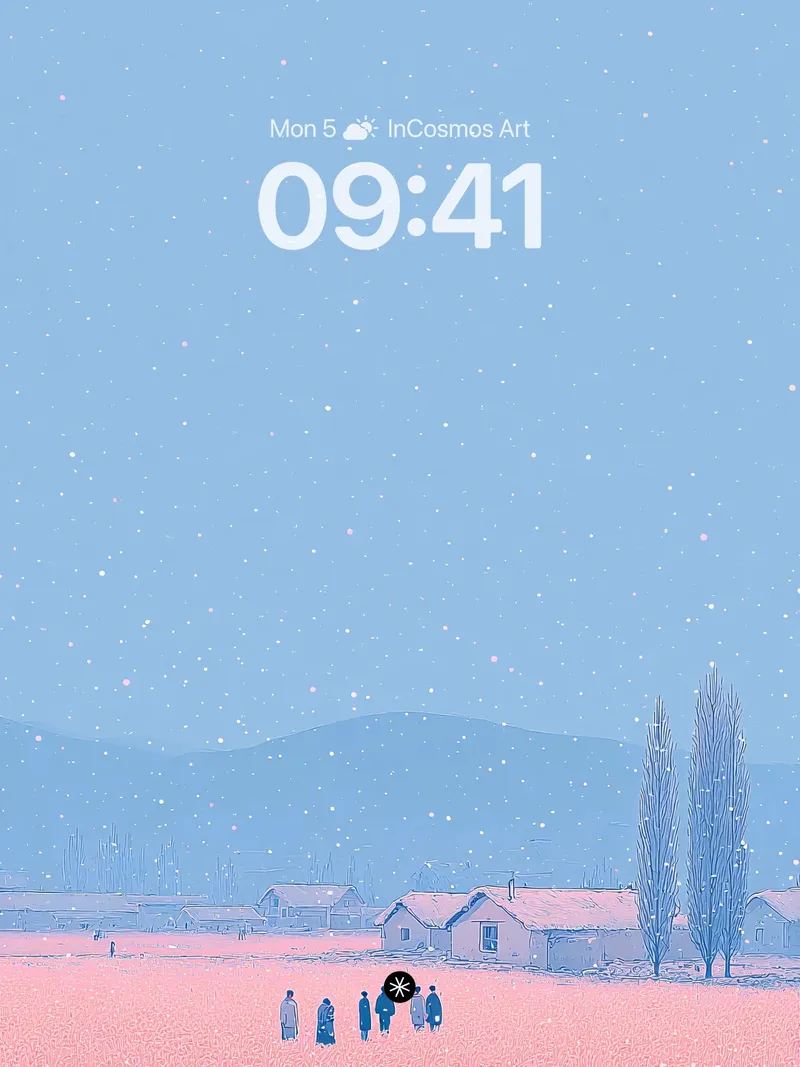 Quiet Winter Village Walk Background Wallpaper Aesthetic