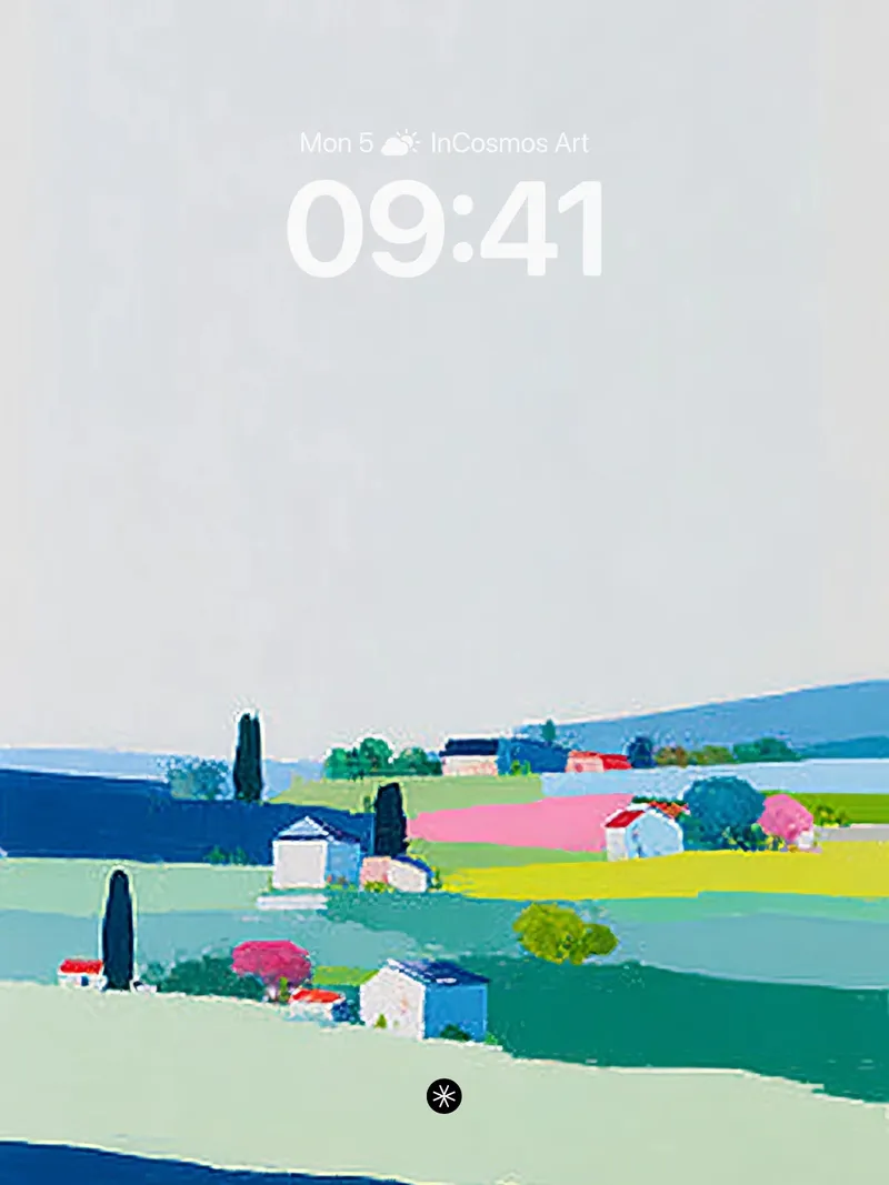 Serene Pastoral Abstract Wallpaper