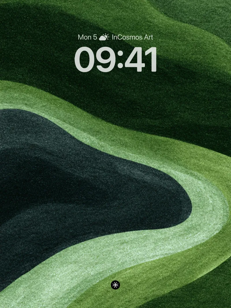 Serenity in Flowing Green Waves Wallpaper with Soft Gradient