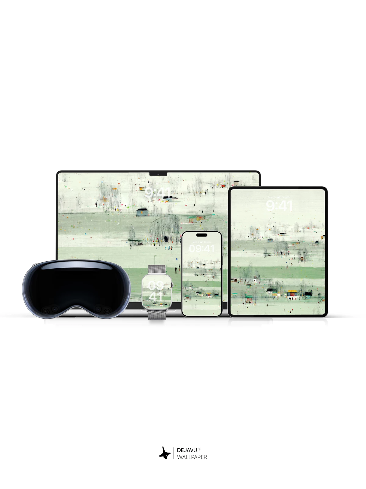 Wu Guanzhong Inspired Ink Wash Landscape Wallpaper 8K