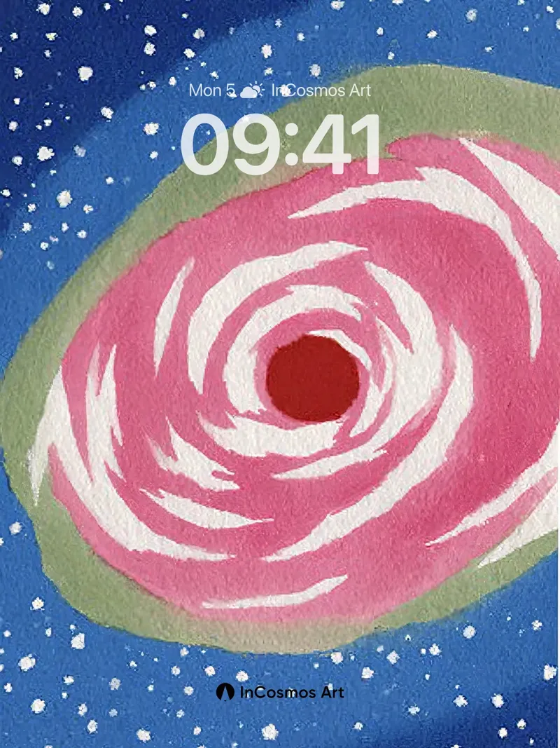 Starry Rose Wallpaper with Swirls