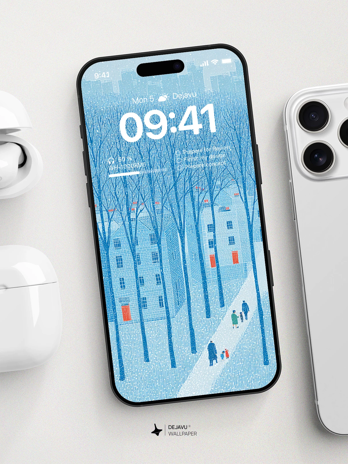 Winter Cityscape 8K Wallpaper for iPhone and Android