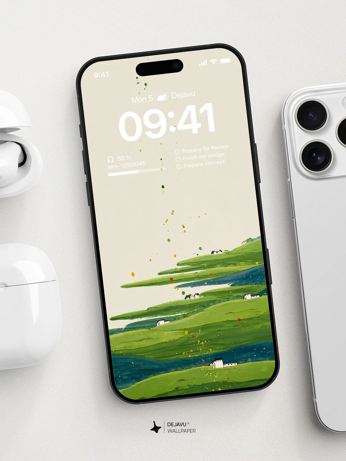 Watercolor Hills Wallpaper 8K for iPhone & Android