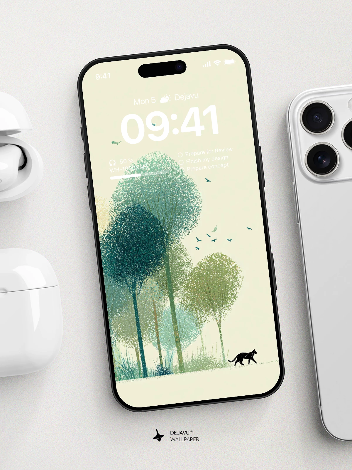 Tranquil Forest Cat Wallpaper 8K