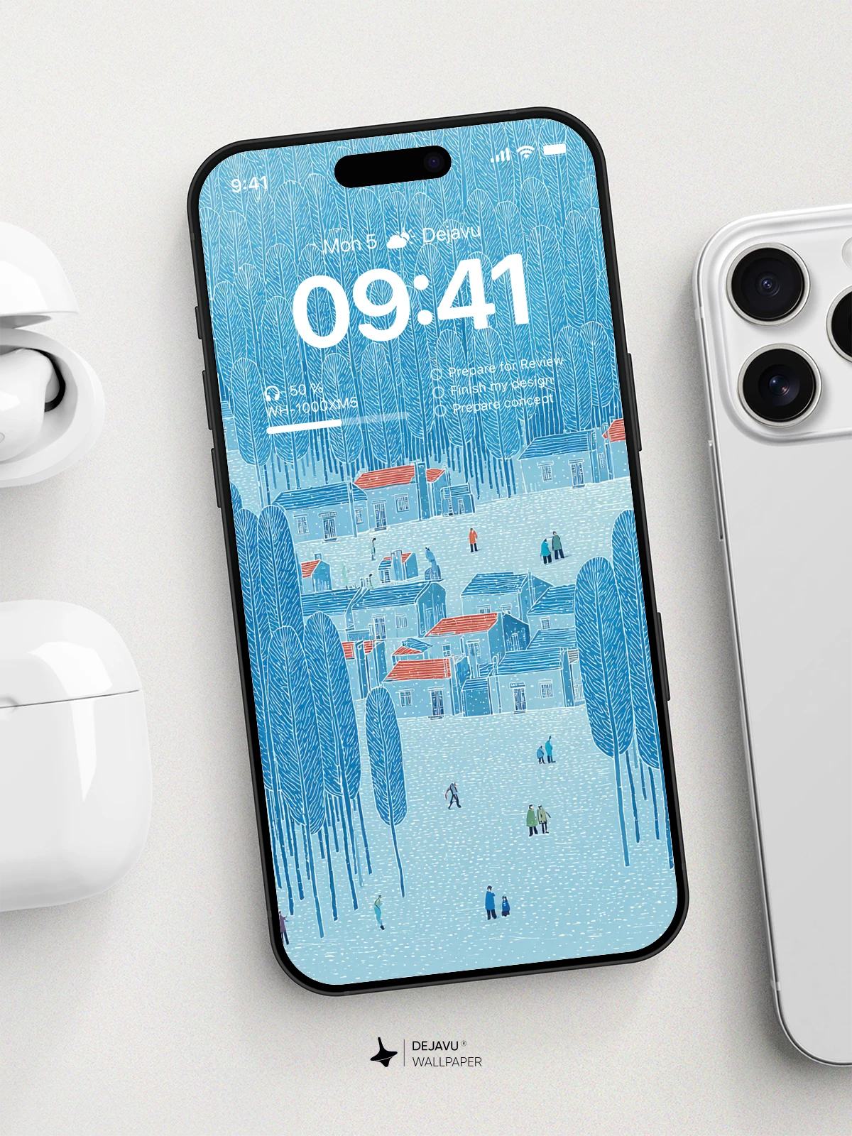 Winter Village Wallpaper 8K for iPhone and Android