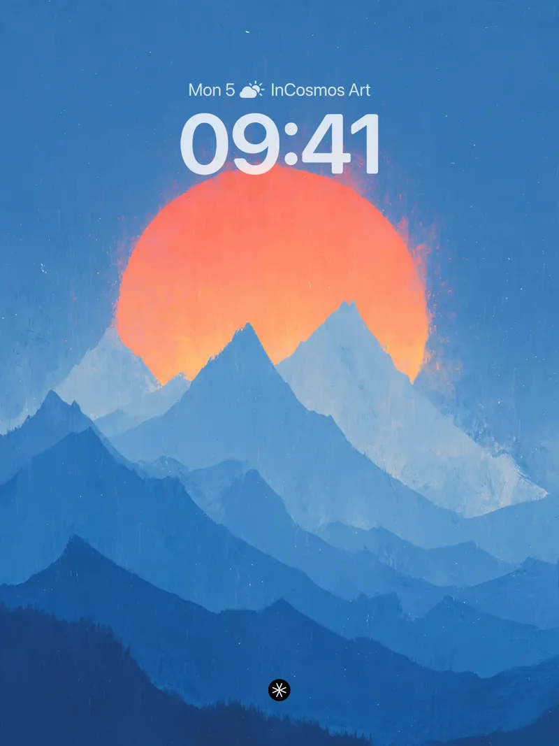 Serene Gradient Peaks Wallpaper with Amber Glow