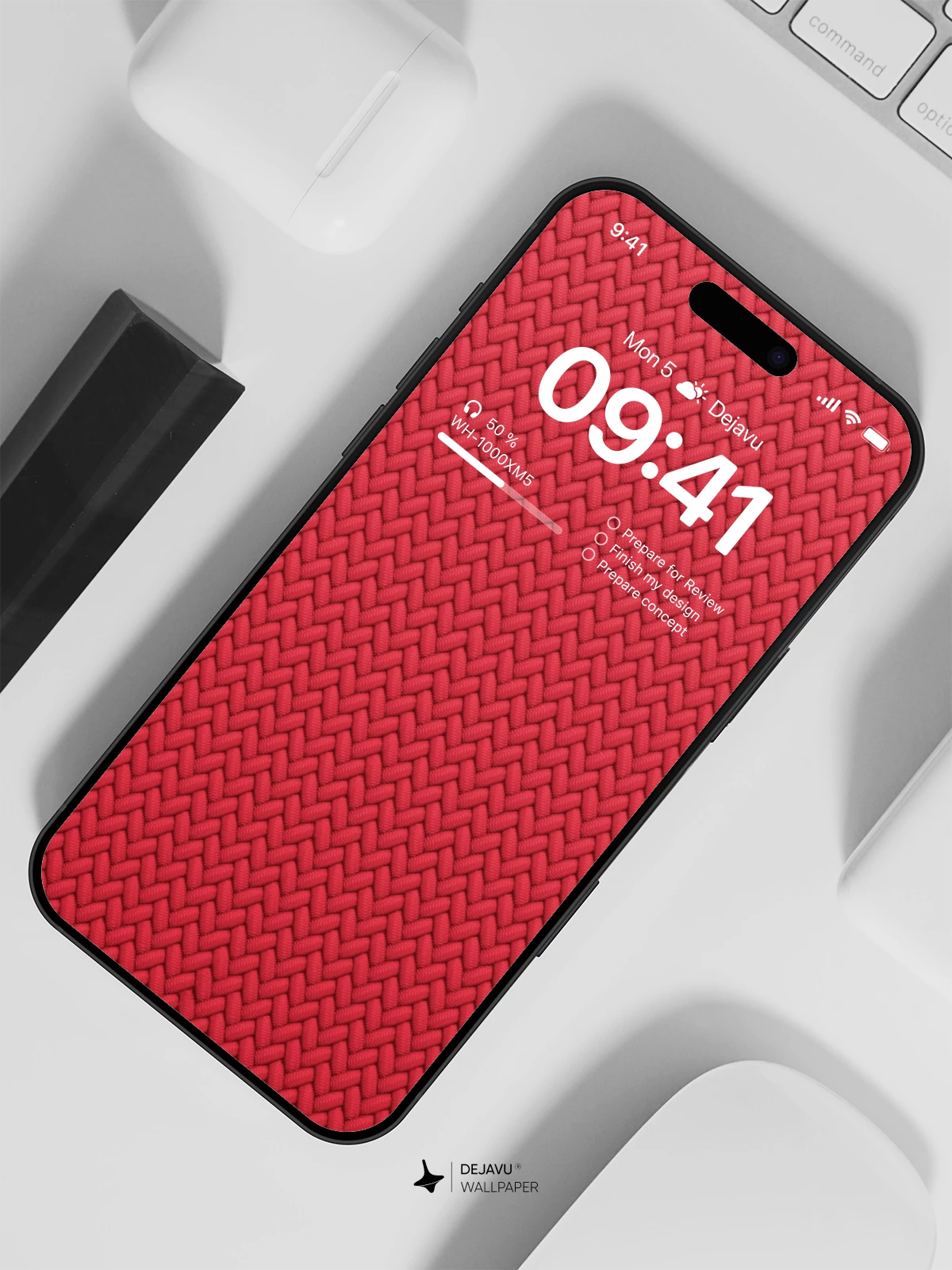Woven Red Texture Wallpaper 8K