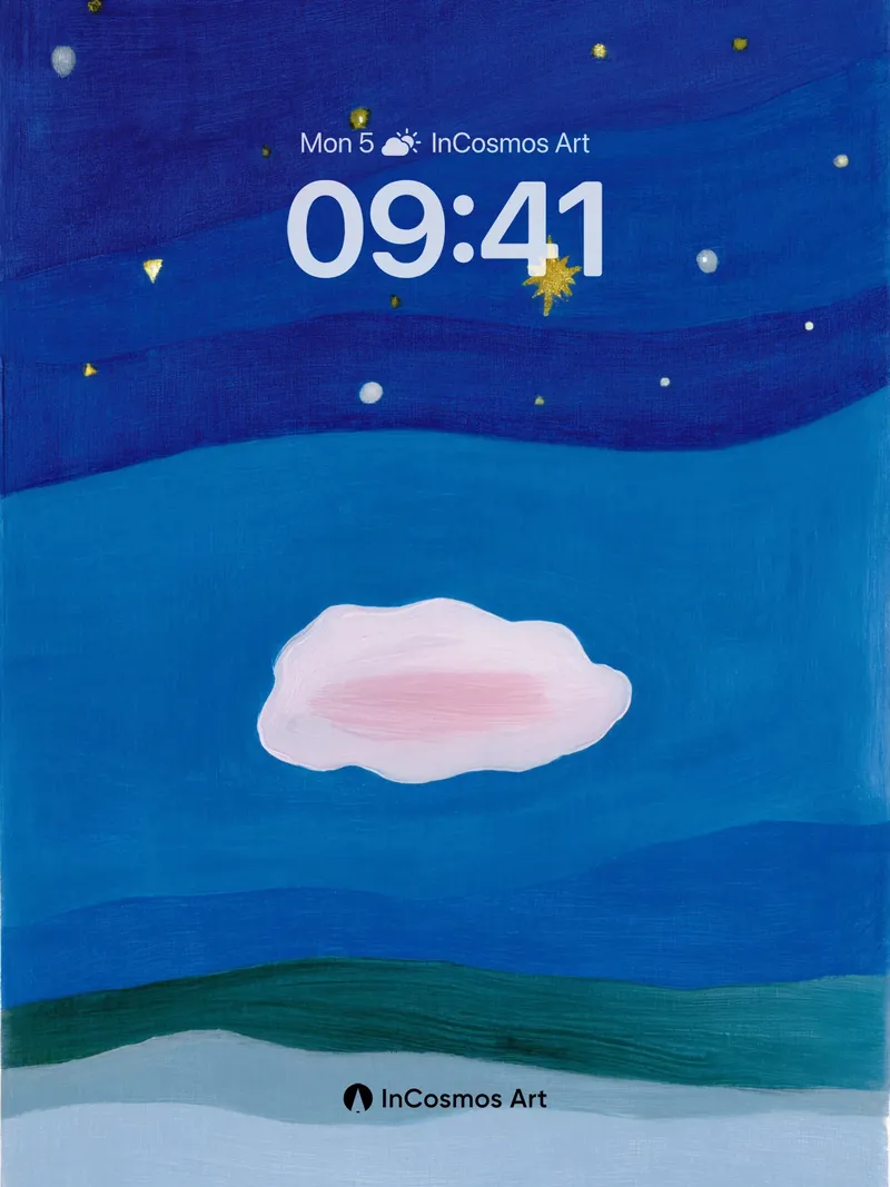 Serene Starry Night Sky Wallpaper with Cloud