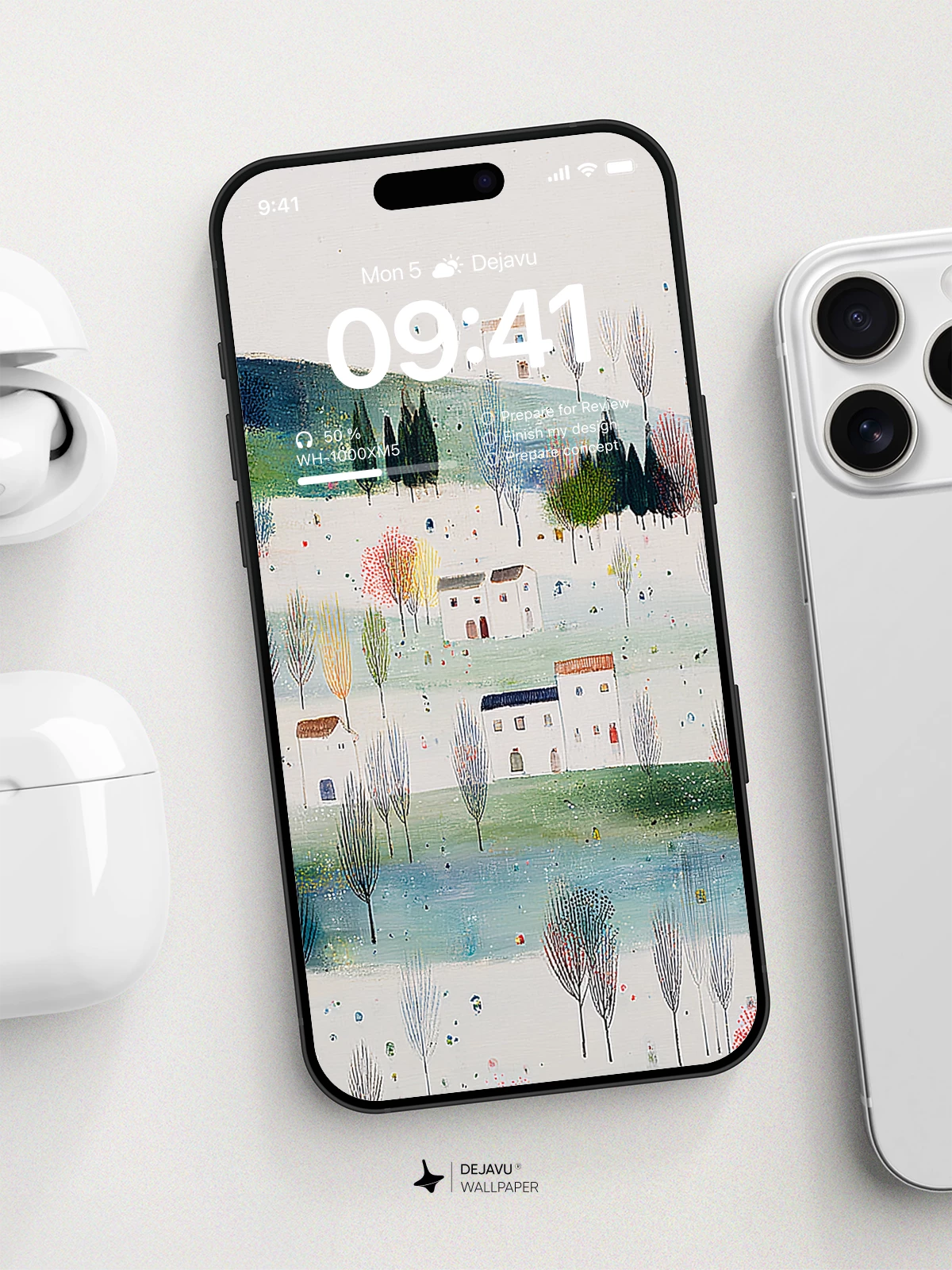 Whimsical Village Wallpaper 8K for iPhone & Android