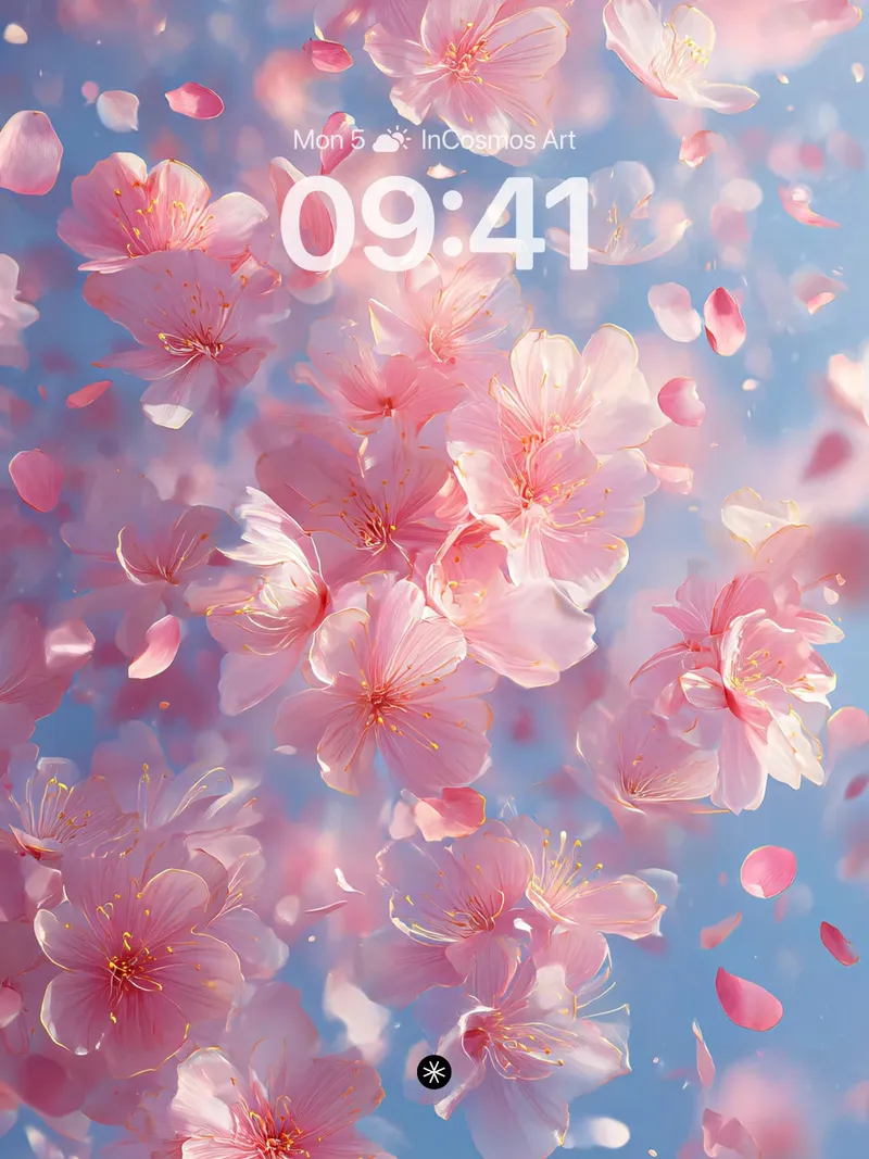 Soft Pink Petal Drift Wallpaper in Airy Bloom