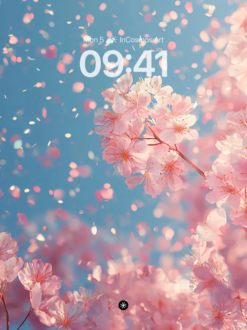 Soft Pink Petal Drift Wallpaper in Spring Haze