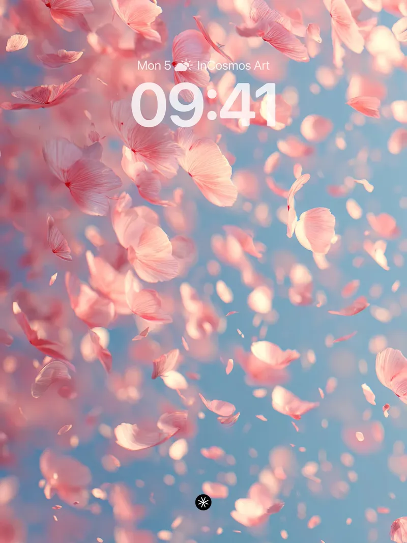 Soft Petal Drift Wallpaper in Pale Haze