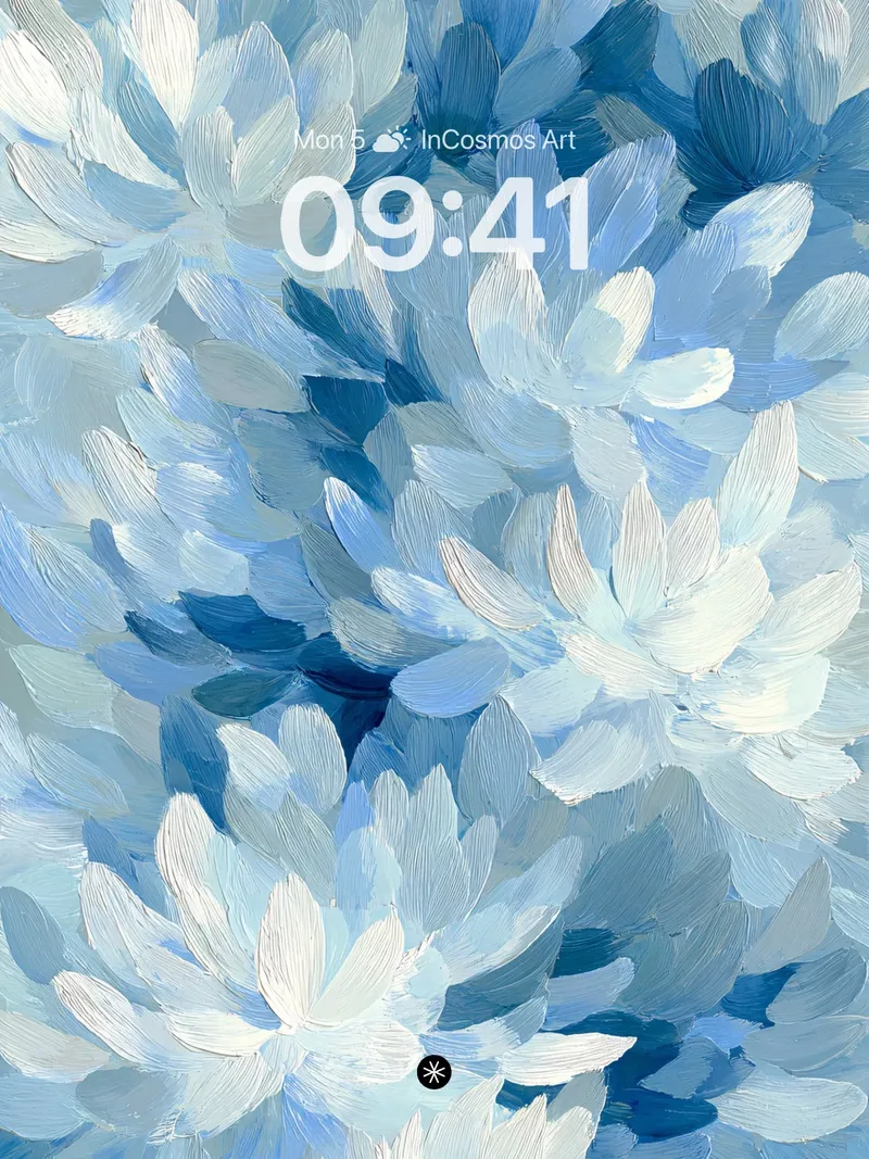 Serene Blue Petal Wallpaper in Soft Light