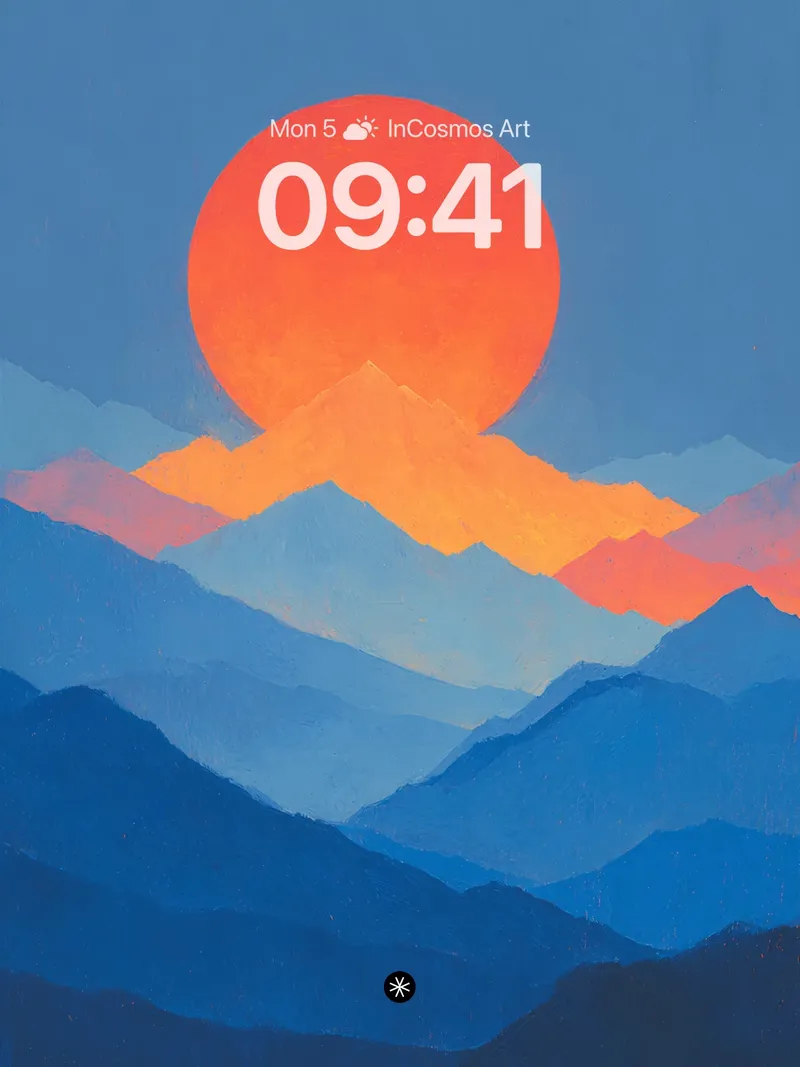 Serene Mountain Silhouette Wallpaper in Warm Haze