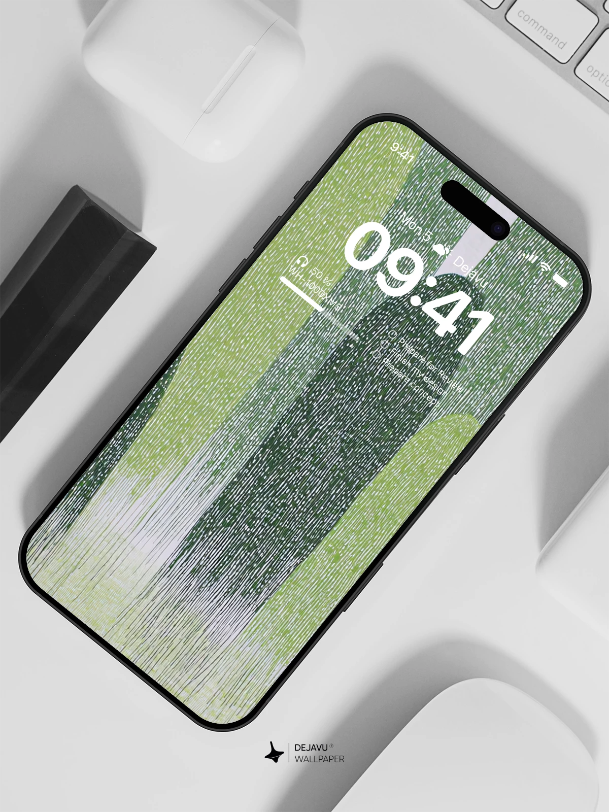 Forest Rain Illustration Wallpaper 8K