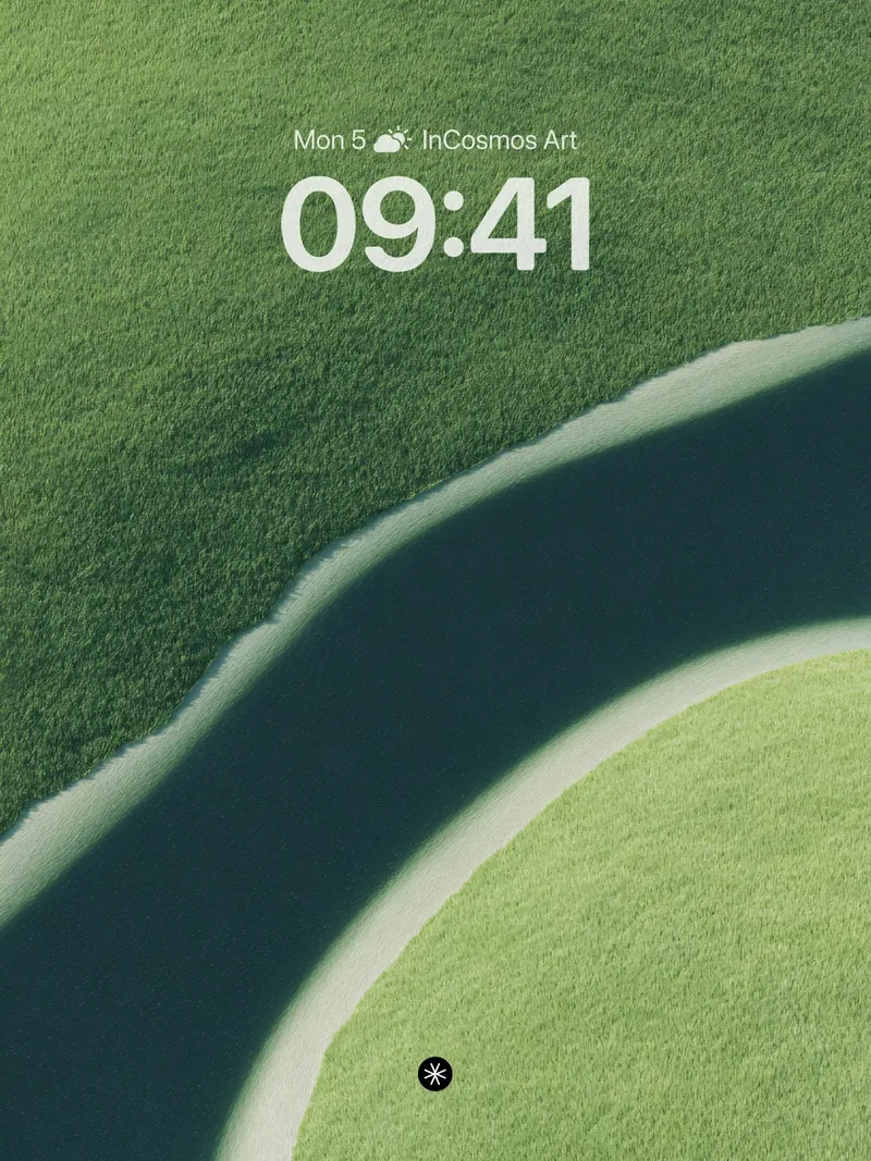 Emerald Curve Wallpaper with Silent Flow