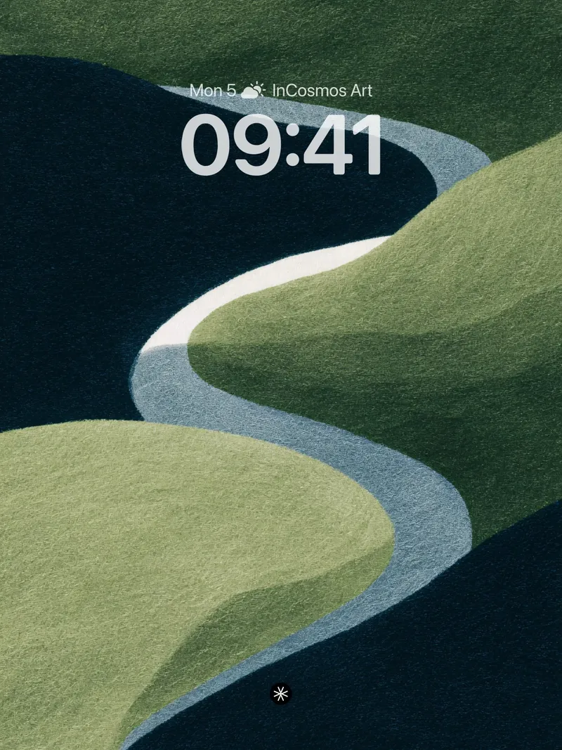 Velvet River Flow Wallpaper with Jade Hills