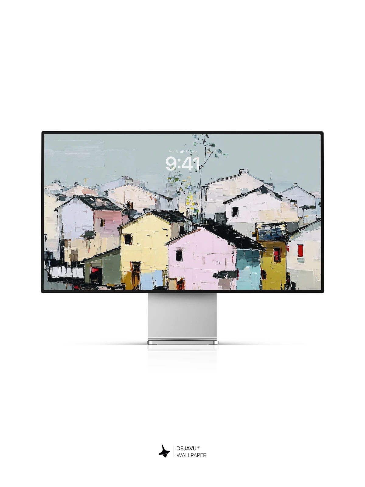 Wu Guan Zhong Style Abstract Village Wallpaper 8K