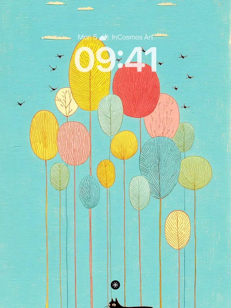 Whimsical Forest Wanderer Wallpaper