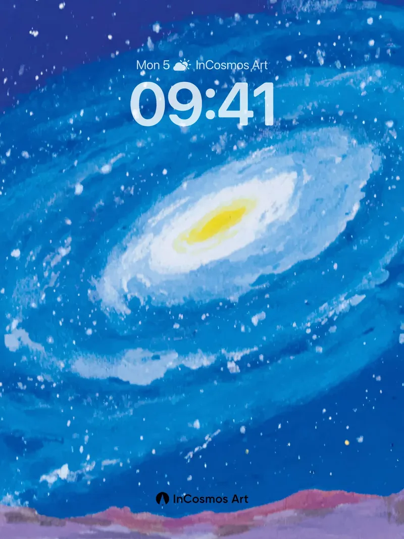 Cosmic Swirl Wallpaper with Icy Horizon