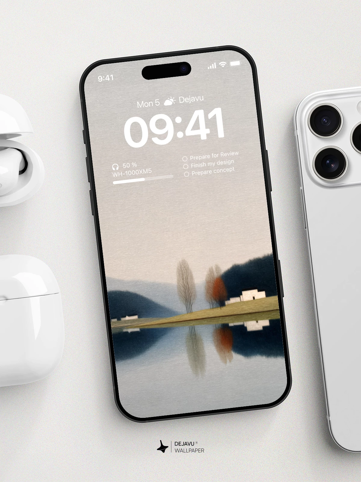 Serene Lakeside Reflection 8K Wallpaper for iPhone & Android