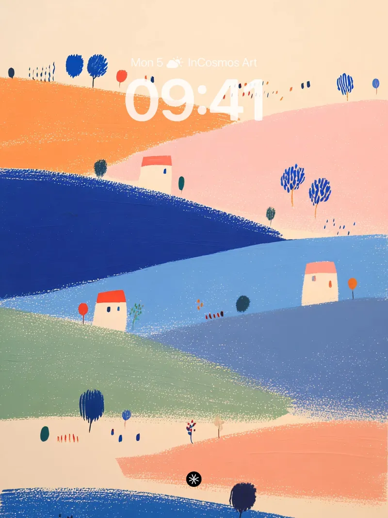 Pastel Hillside Daydream Wallpaper